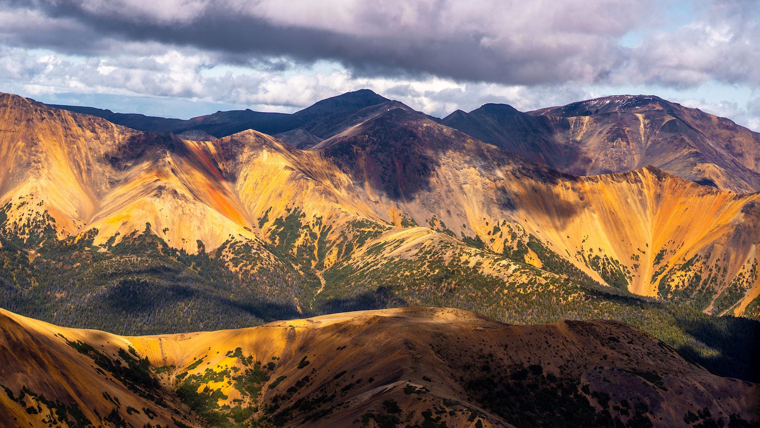 The sun setting over the valley